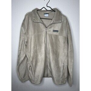 Columbia Mens Fleece Jacket Size XL Brown Full Zip Pockets Casual
